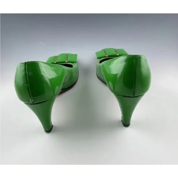 Lime green vintage pump shoes - Picture 4 of 6